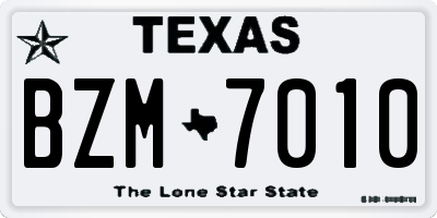 TX license plate BZM7010