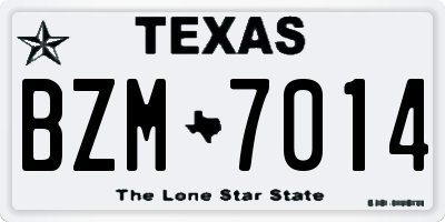 TX license plate BZM7014