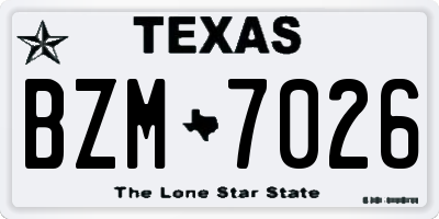 TX license plate BZM7026