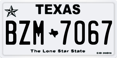 TX license plate BZM7067
