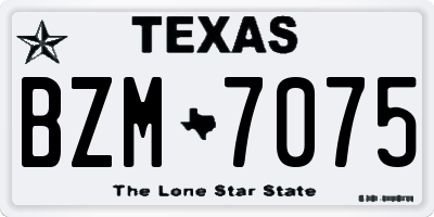 TX license plate BZM7075