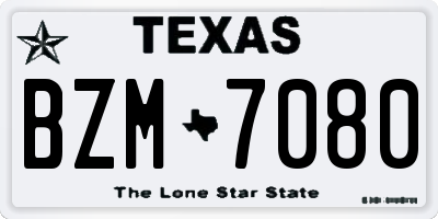 TX license plate BZM7080