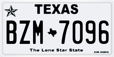 TX license plate BZM7096