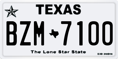 TX license plate BZM7100