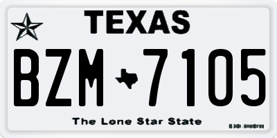 TX license plate BZM7105