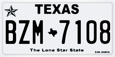 TX license plate BZM7108