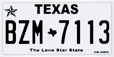 TX license plate BZM7113