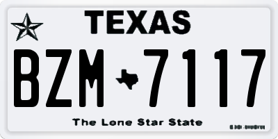 TX license plate BZM7117