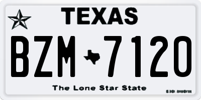 TX license plate BZM7120