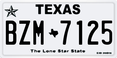 TX license plate BZM7125