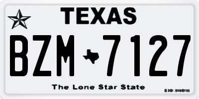 TX license plate BZM7127