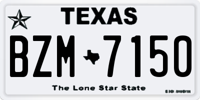 TX license plate BZM7150