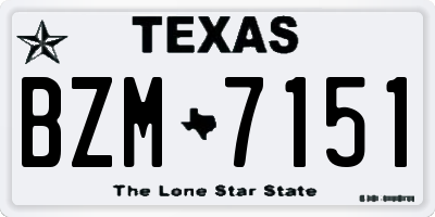 TX license plate BZM7151