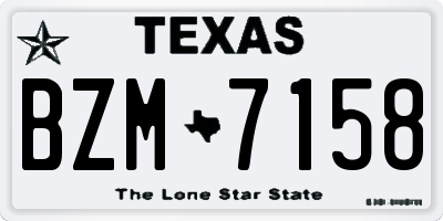 TX license plate BZM7158