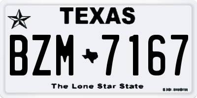 TX license plate BZM7167