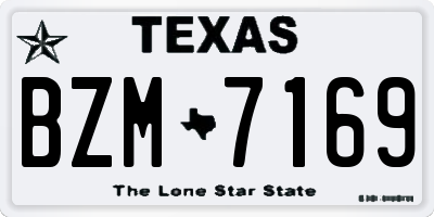 TX license plate BZM7169