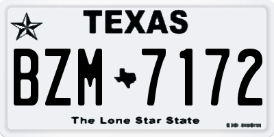 TX license plate BZM7172