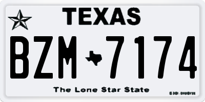 TX license plate BZM7174