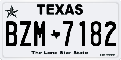 TX license plate BZM7182