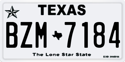 TX license plate BZM7184