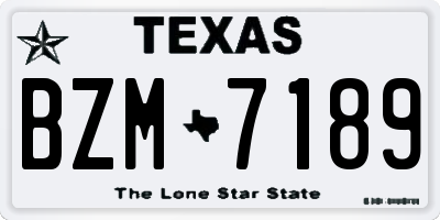 TX license plate BZM7189