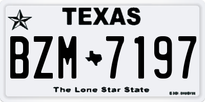 TX license plate BZM7197