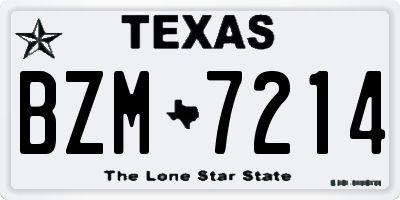 TX license plate BZM7214