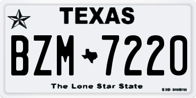 TX license plate BZM7220