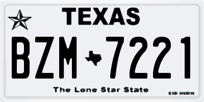 TX license plate BZM7221