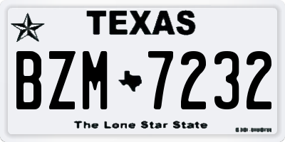 TX license plate BZM7232