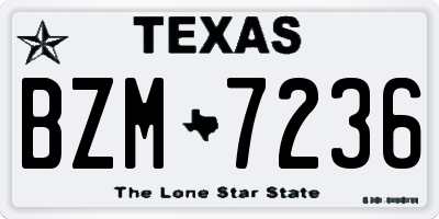 TX license plate BZM7236