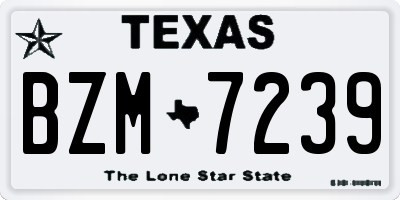 TX license plate BZM7239