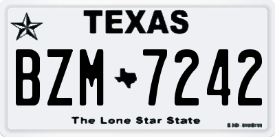 TX license plate BZM7242