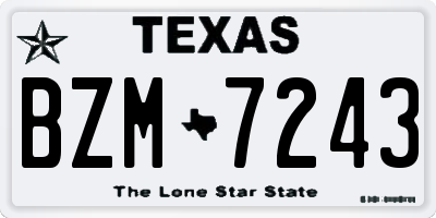 TX license plate BZM7243