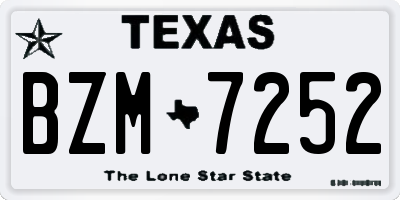 TX license plate BZM7252