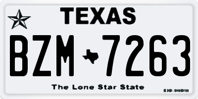 TX license plate BZM7263