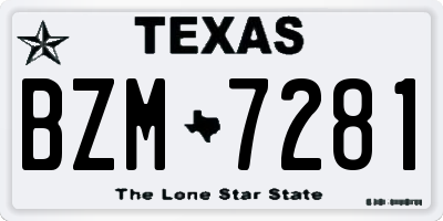 TX license plate BZM7281