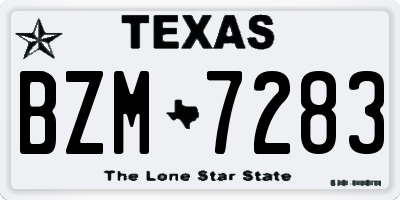 TX license plate BZM7283