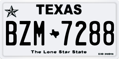 TX license plate BZM7288