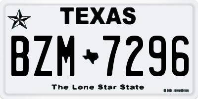 TX license plate BZM7296