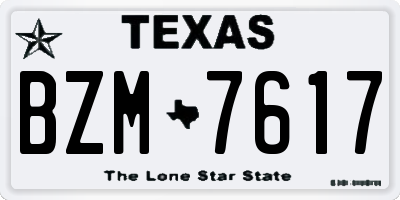 TX license plate BZM7617