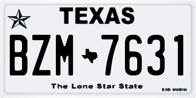 TX license plate BZM7631