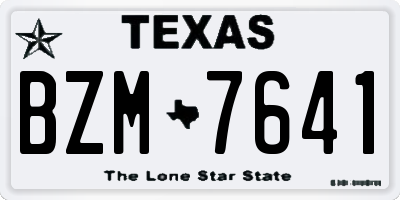 TX license plate BZM7641