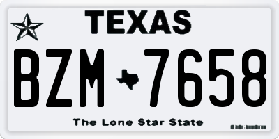 TX license plate BZM7658