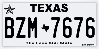 TX license plate BZM7676
