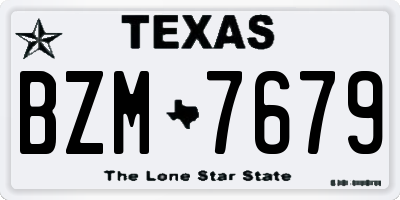 TX license plate BZM7679