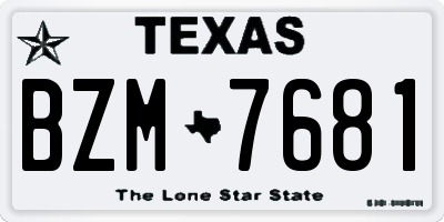 TX license plate BZM7681