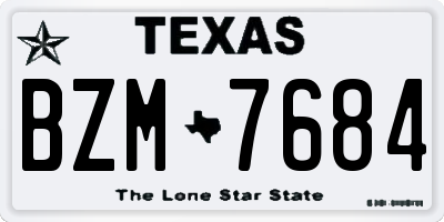 TX license plate BZM7684