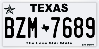 TX license plate BZM7689