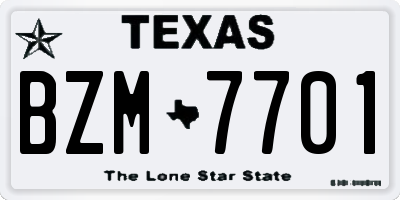TX license plate BZM7701